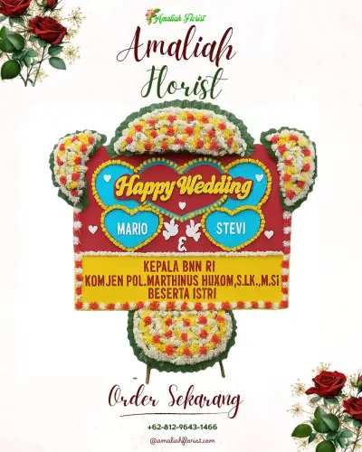 Karangan Papan Bunga Pernikahan di Ujunggede